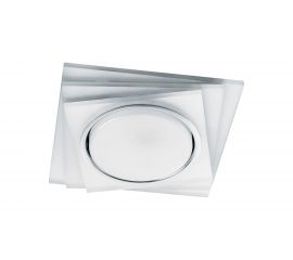 Встраиваемый светильник с подсветкой FERON CD5023 квадрат, 20LEDх2835 SMD, 4000K, 15W, GX53, без лампы, прозрачный, хром 40521 