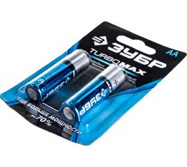 Щелочная батарейка Зубр 1.5 В, тип АА, 2 шт, Turbo-MAX 59206-2C_z01 