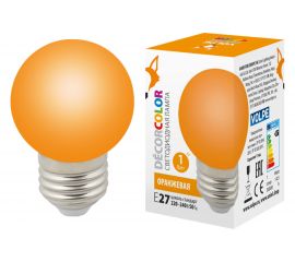 Декоративная светодиодная лампа Volpe LED-G45-1W/ORANGE/E27/FR/С UL-00005650 