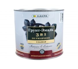 Грунт-эмаль 3 в 1 Лакра черный, 1.7 кг Лк-00002800 