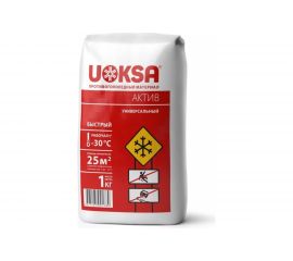 Противогололедный материал UOKSA Актив - 30 С, 1 кг, универсальный, пакет 1789 