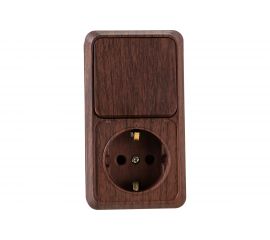 Вертикальный блок: розетка+выключатель Intro 270510 10-16А, 250В, IP20, ОУ, Quadro, венге Б0036167 