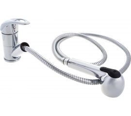 Смеситель для кухни LEDEME картридж диаметр 40 мм, силумин, с вытягивающейся лейкой L6002-B 89267 