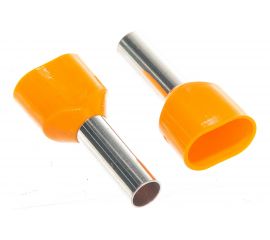 Втулочный штыревой изолированный наконечник REXANT F-12мм 2х4кв.мм 4.0-12/НГи2 4,0-12 оранжевый 08-2810 