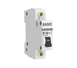 Автоматический выключатель EKF Basic ВА 47-29, 1P, 16А, B, 4,5кА, SQ mcb4729-1-16-B 