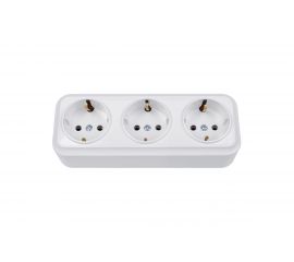 Розетка Bylectrica 3-местная ОУ с заз.конт., серия ВАРИАНТ, белый, РА16-0162 