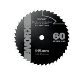 Пильный диск по металлу (60T; 115х1.2х9.5 мм) WORX WA5047 