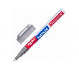 Лаковый маркер-краска BRAUBERG EXTRA paint marker 1 мм, серебряный, улучшенная нитро-основа, 151965 