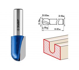 Фреза пазовая галтельная ПРОФЕССИОНАЛ (19х32х67 мм; R9.5 мм; хвостовик 12 мм) Зубр 28751-19-32 