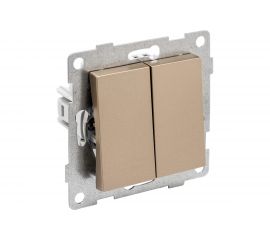 Механизм выключателя GUSI ELECTRIC Ugra 2кл., СУ, 10А, 250В, шампань С11В2-027 