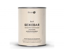 Грунт - эмаль по ржавчине Elcon 3 в 1 матовая, бежевая, 0.8 кг 00-00462302 