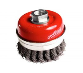 Щётка чашеобразная с кольцом, витая стальная проволока №014 (100 мм; М14) для УШМ Атака 22208 