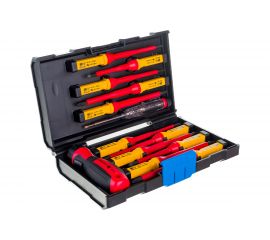 Набор диэлектрических отверток для точных работ Hogert Technik 1000 V, сталь S2, 13 пр. HT1S997 