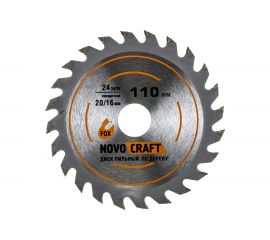 Диск пильный по дереву Fox (110x1.2x20/16 мм; 24 зуба) NOVOCRAFT TCT110242016 