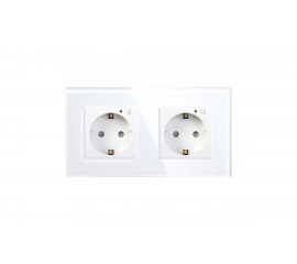 Умная розетка HIPER WiFi 2.4 ГГц, 100-250 В, 16 А, 3.8 кВт, ЕВРО Shuko, 2 модуля, белая HDY-OW02 