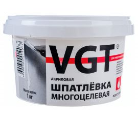 Многоцелевая акриловая шпаклевка для наружных и внутренних работ VGT 1 кг 11606600 