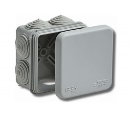 Распределительная коробка Ruvinil, ОП 70х70х40мм 7 вводов IP55 серый 67030 