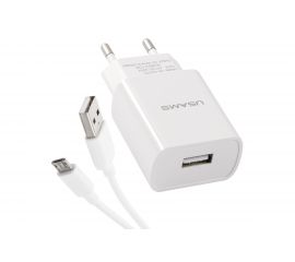 Сетевое зарядное устройство USAMS 1 USB T18 2,1A + кабель Micro USB 1m УТ000027072 