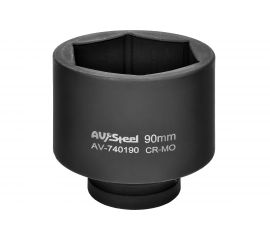 Головка ударная шестигранная удлиненная (90 мм; 1DR) AV Steel AV-740190 