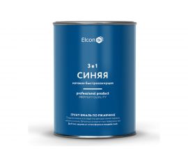 Грунт - эмаль по ржавчине Elcon 3 в 1 матовая, синяя, 0.8 кг 00-00462296 