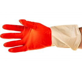 Хозяйственные латексные перчатки UNITRAUM красно-белые, р. L/9 UN-WJHDB6509 