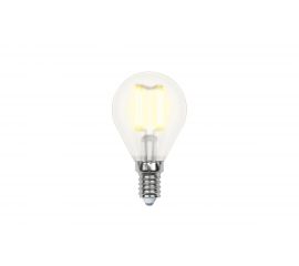 Светодиодная лампа Uniel LED-G45-7,5W/WW/E14/CL GLA01TR. Форма шар, прозрачная. UL-00003250 