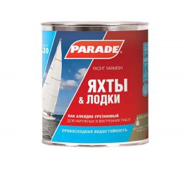 Лак PARADE яхтный алкидно-уретановый L20 Яхты & Лодки п/матовый 0,75 л Россия 90001484882 