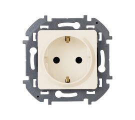 Розетка Legrand 2К+З - немецкий стандарт - 16 А - 250 В - INSPIRIA - слоновая кость 673721 