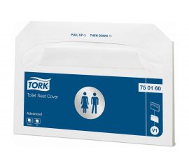 Покрытия на унитаз TORK Система V1, 1/2 сложения, КОМПЛЕКТ 250 шт, 37 х42 см, белые, 122268 