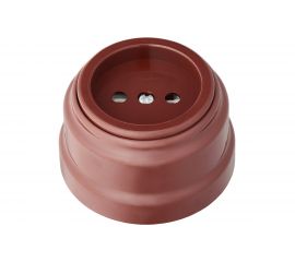 Розетка Bylectrica РА16-0201 1-местная б.з 16А ОУ, серия РЕТРО, коричневый 