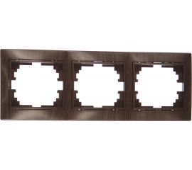 Горизонтальная рамка Intro 150310 на 3 поста, СУ, Plano, венге Б0030100 
