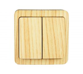 Двойной выключатель Lezard VIOLA белёный дуб 751-5200-101 