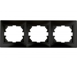 Горизонтальная рамка Intro 150305 на 3 поста , СУ, Plano, антрацит Б0044580 