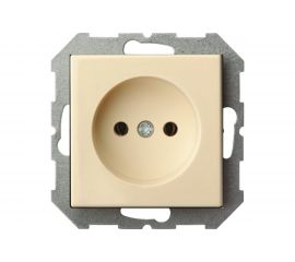 Розетка без заземления LIREGUS Эпсилон IKL 16-304-01 E/S кремовая, без рамки 28-065 