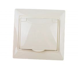 Розетка с/з с крышкой UNIVersal Севиль слоновая кость ivory Б-С0029 