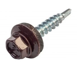 Кровельный саморез Качественный КРЕПЕЖ коричневый RAL 8017, 5.5х19 мм, 60 шт 0200123 КЧ 