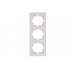 Трехместная вертикальная рамка LEZARD RAIN б/ вст белая 703-0202-153 