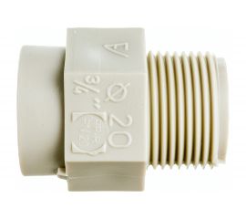 Переходник FV-PLAST с пластиковой резьбой наружной, без втулки Dg 20x3/4 100 20 213021 