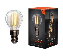 Филаментная лампа REXANT Шарик GL45 9.5 Вт 2700K E14 604-129 