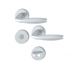 Объектный гарнитур HOPPE 1810/42KV/42KVS New York WC F1 анодированный серебристый алюминий, Schnellstift, A=37-42 мм, шток 8 мм, 3 категория 65732 