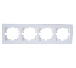 Четырехместная горизонтальная рамка LEZARD RAIN б/ вст белая 703-0202-149 