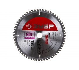 Диск пильный по алюминию, ламинату, пластику, ДСП (190 x 20; 60Т) МАСТЕР Точный-МУЛЬТИ рез Зубр 36916-190-20-60 