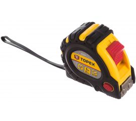Рулетка TOPEX стальная лента 5 м x 25 мм магнит 2 кнопки паузы 27C345 