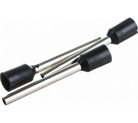 Штыревой втулочный наконечник REXANT, изолированный, F-18 мм, 1.5 кв.мм, черный 08-1816 