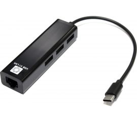 Сетевая карта 5bites USB3.1 RJ45 100 мегабит 3хпортов USB2.0 разветв. черный UA3C-45-09BK 