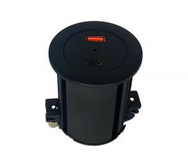 Встраиваемая розетка ROCKETSOCKET 2 USB Type A+C 45W стандарта QC3.0+PD3.0, кабель 2м, диаметр 54мм AM-54-2AC-12 