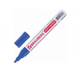 Лаковый маркер-краска 2-4 мм, синий, нитро-основа, алюминиевый корпус BRAUBERG 150873 