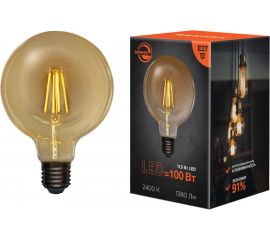 Филаментная диммируемая лампа REXANT Груша A125 11.5 Вт 2400K E27 золотистая колба 604-145 