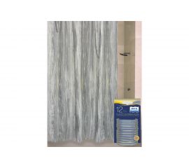 Комплект: штора для ванной и кольца Bath Plus Nordic2 grey akch1851 