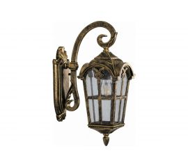 Садово-парковый светильник, четырехгранный на стену вниз 60W 230V E27, черное золото Feron PL103 11295 